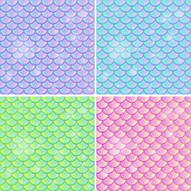 Conjunto de fondo transparente de escala de pescado