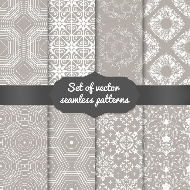 Conjunto de fondos abstractos patrón geométrico. Elegantes fondos para tarjetas e invitaciones.