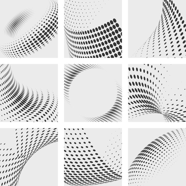 Conjunto de fondos de efectos de puntos de semitono.