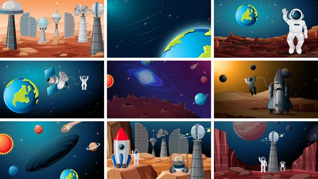 Conjunto de fondos de espacio