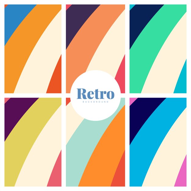 Conjunto de fondos de impresión retro coloridos
