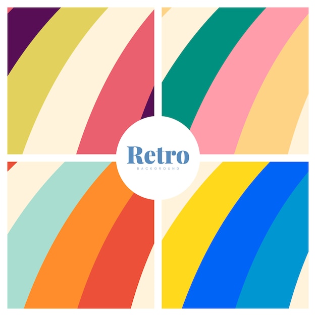 Vector gratuito conjunto de fondos de impresión retro coloridos