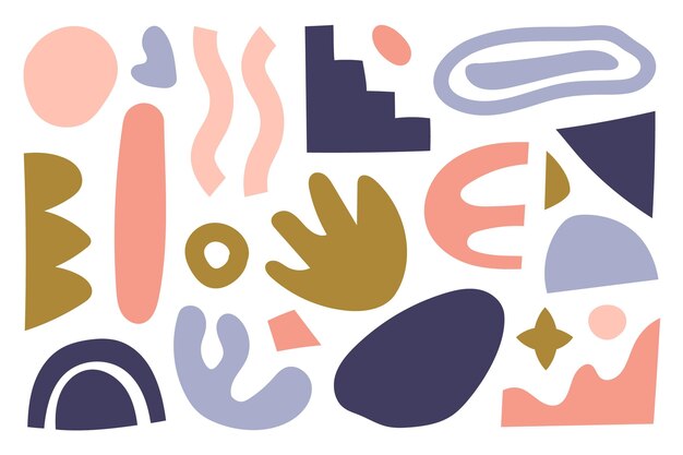 Conjunto de formas abstractas dibujadas a mano