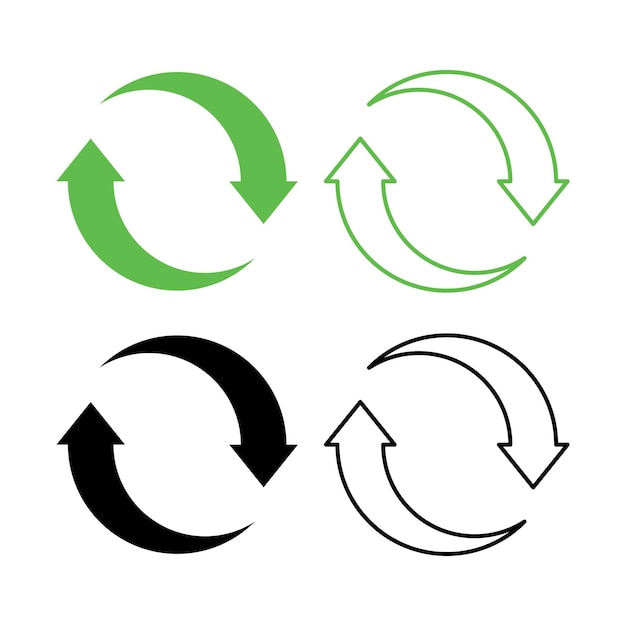 Conjunto de formas circulares de reciclaje