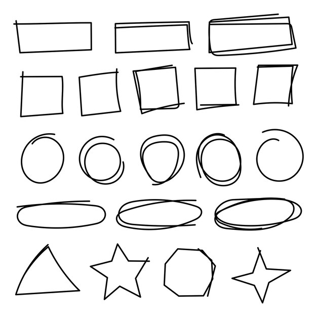 Conjunto de formas de garabatos