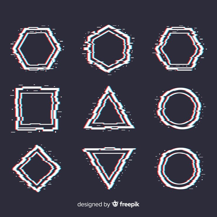 Vector gratuito conjunto de formas geométricas glitch