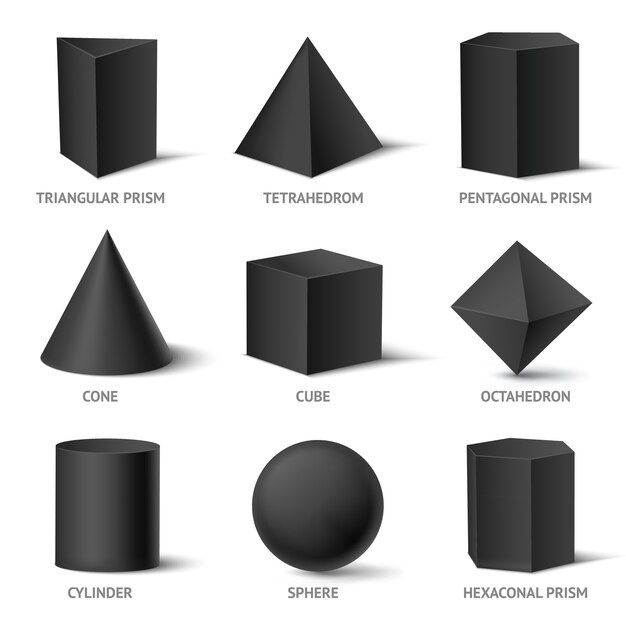 Conjunto de formas geométricas sólidas