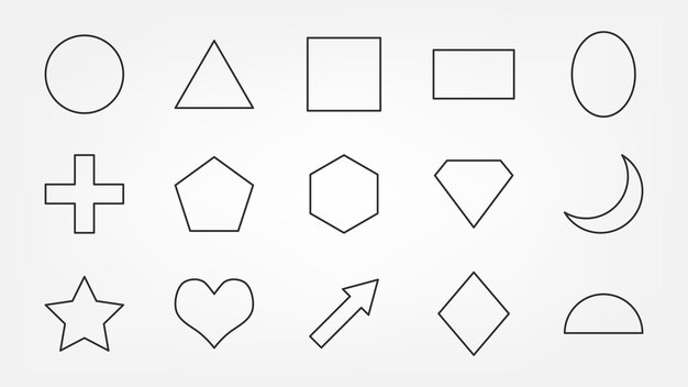 Conjunto de formas geométricas de trazo