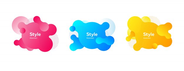 Conjunto de formas líquidas vibrantes para banner de presentación