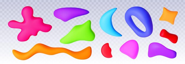 Conjunto de formas de plasticina de color