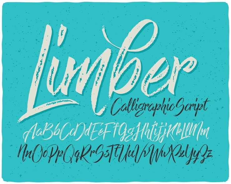 Vector gratuito conjunto de fuentes caligráficas con textura