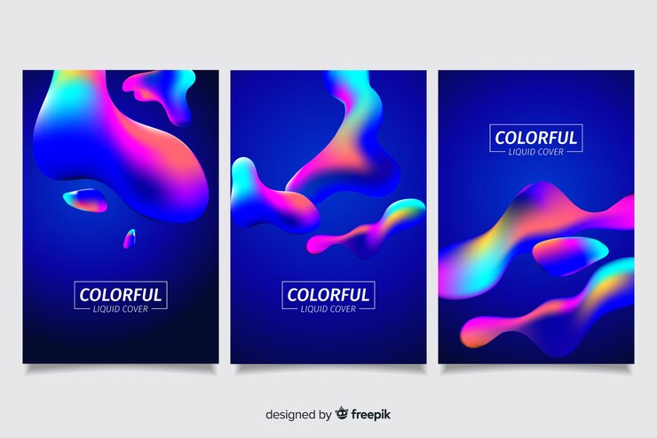 Vector gratuito conjunto de fundas con efecto liquido