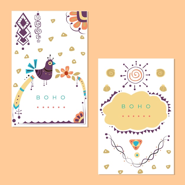 Vector gratuito conjunto de fundas planas boho