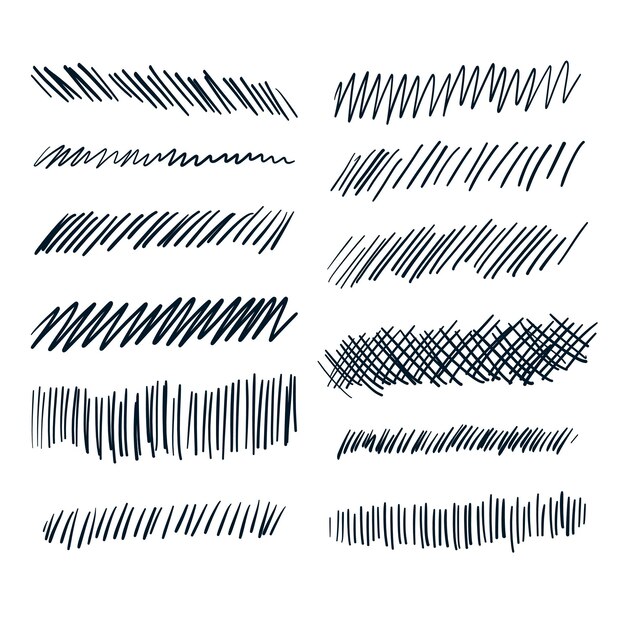 Conjunto de garabatos abstractos de pluma