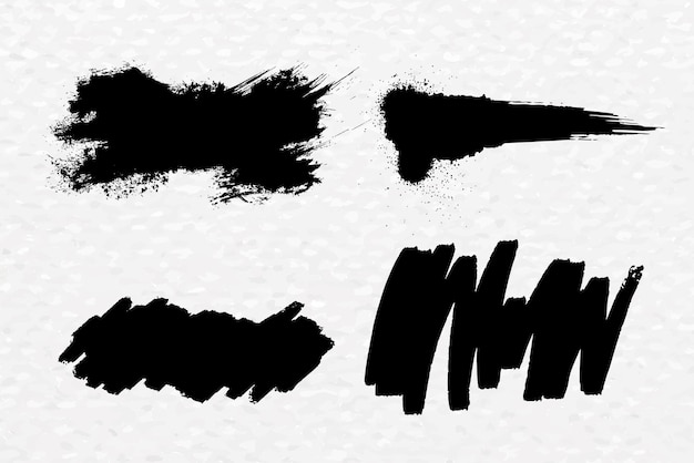 Conjunto de garabatos de vector de banner de marcador de grunge negro