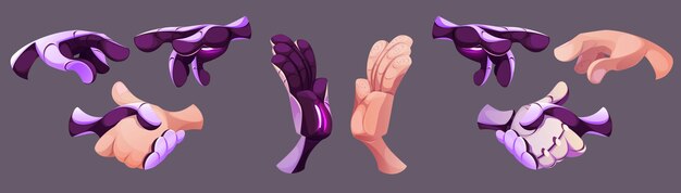 Conjunto de gestos de la mano del robot
