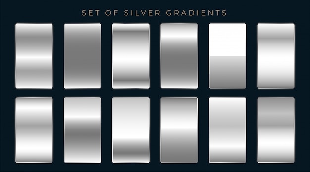 Conjunto de gradientes de plata o platino.
