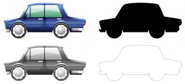 Vector gratuito conjunto de gráfico de coche