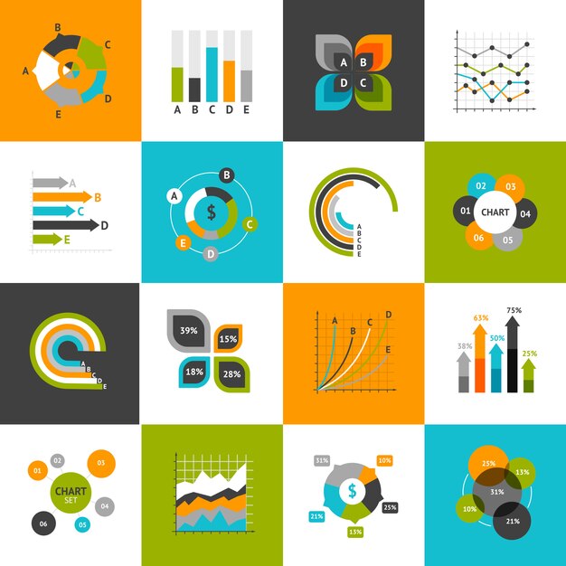 Conjunto de gráficos de negocios