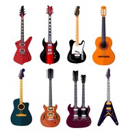 Vector gratis conjunto de guitarra de concierto