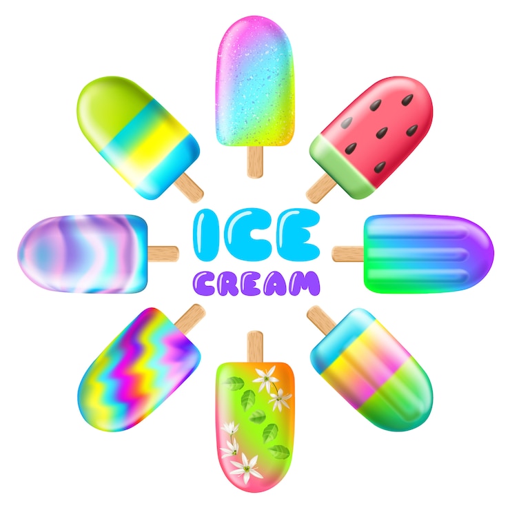 Vector gratuito conjunto de helado de flores.