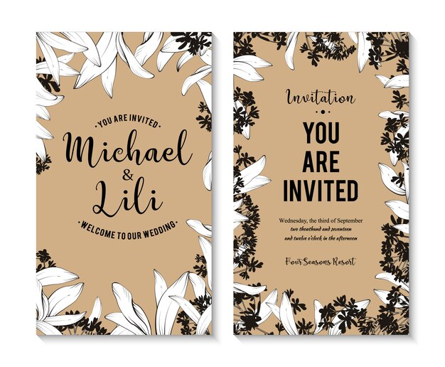 Conjunto de hermosas banderas florales. Elemento para diseño o tarjeta de invitación.