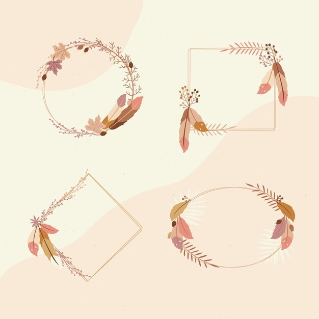 Conjunto de hermoso marco boho