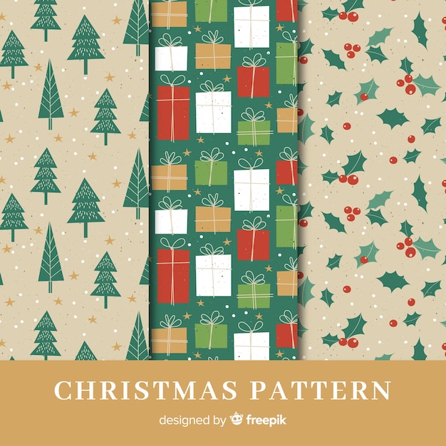 Conjunto de hermosos patrones de navidad
