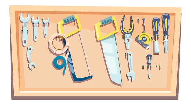 Vector gratuito conjunto de herramientas para carpintero