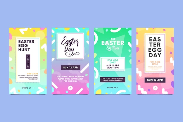 Conjunto de historias de insta de pascua