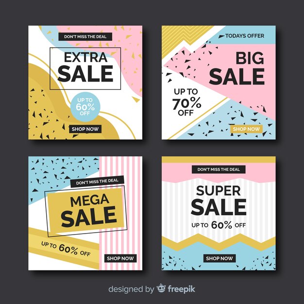 Conjunto de historias de instagram de ventas