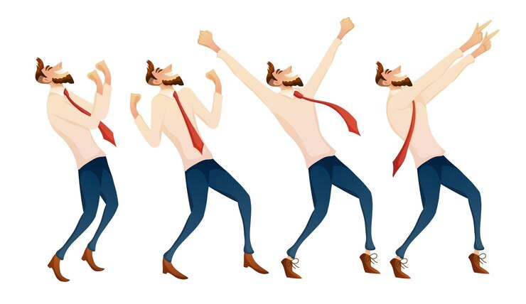 Vector gratuito conjunto de hombre de negocios en traje con varios emocionales en vector de personaje de dibujos animados