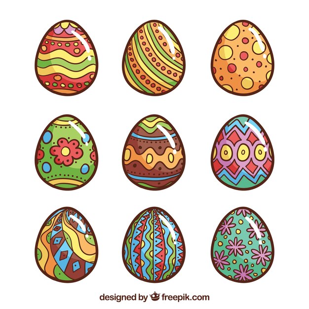 Conjunto de huevos de pascua
