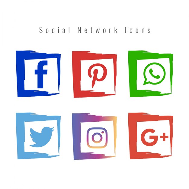 Conjunto de iconos abstractos de redes social