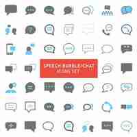 Vector gratuito conjunto de iconos acerca de las conversaciones