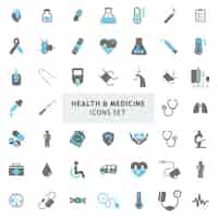 Vector gratuito conjunto de iconos acerca de la medicina