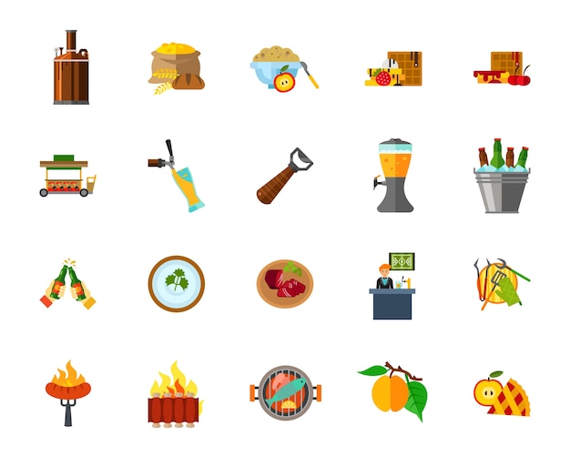 Conjunto de iconos de alimentos