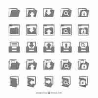 Vector gratuito conjunto de iconos de archivos