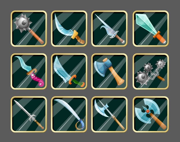 Conjunto de iconos de armas