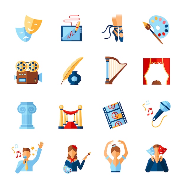 Conjunto de iconos de arte y cultura