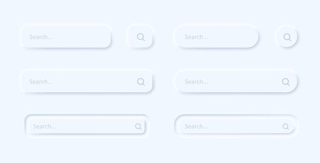 Conjunto de iconos de barra de búsqueda. estilo neumorfismo. plantilla de navegador. icono de línea de vector para negocios y publicidad