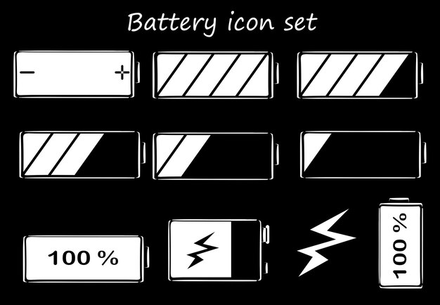 Conjunto de iconos de la batería