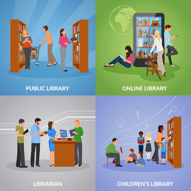 Conjunto de iconos de biblioteca