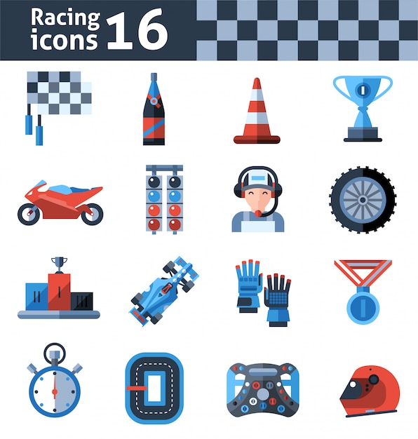 Conjunto de iconos de carreras