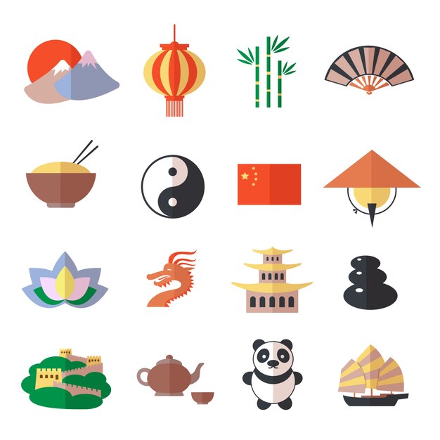 Conjunto de iconos de china