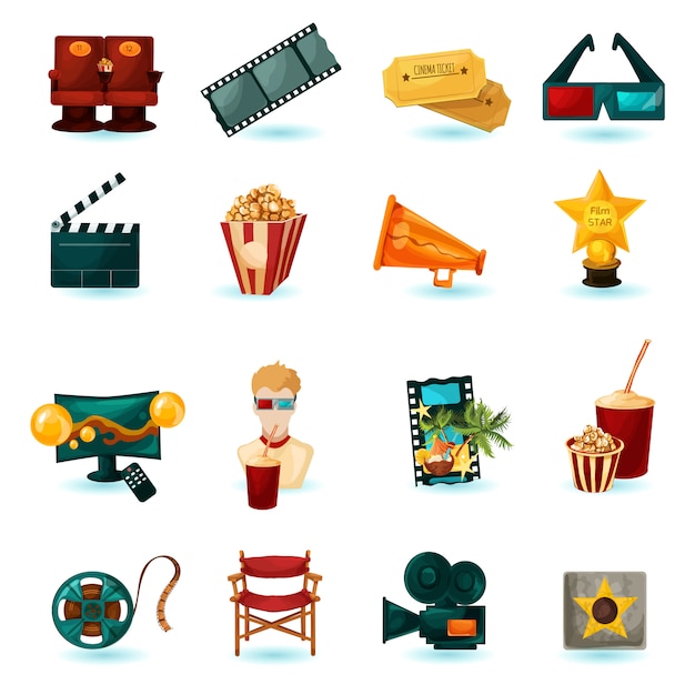 Conjunto de iconos de cine