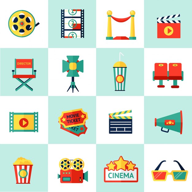 Conjunto de iconos de cine