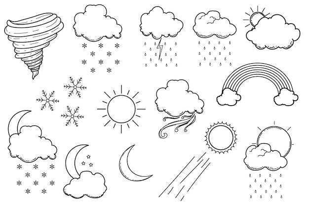 Vector gratuito conjunto de iconos del clima