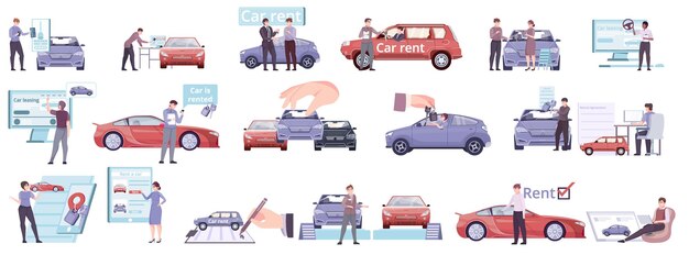 conjunto de iconos de coche compartido