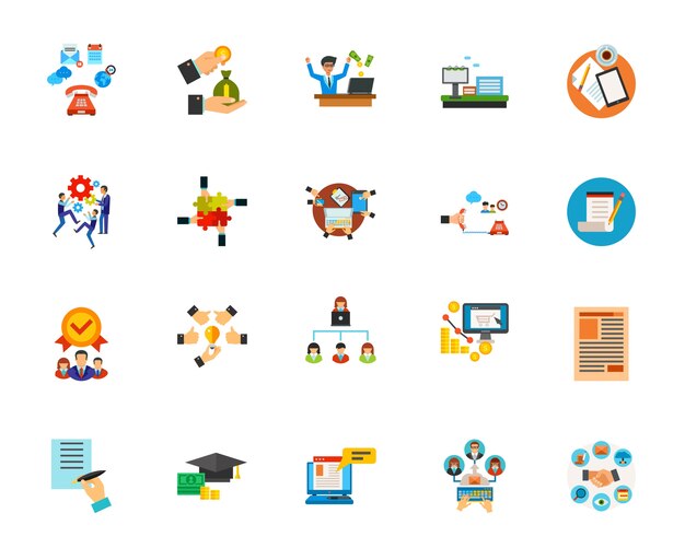 Conjunto de iconos de comunicación empresarial